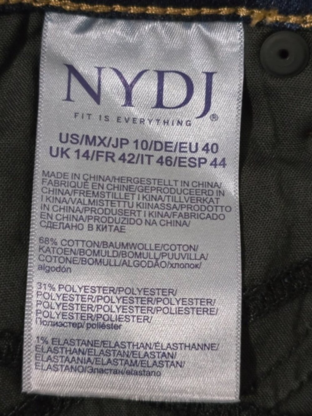 NYDJ Mid Rise Skinny Jeans Dark Wash Size 10 NWT - Picture 5 of 9